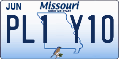 MO license plate PL1Y1O
