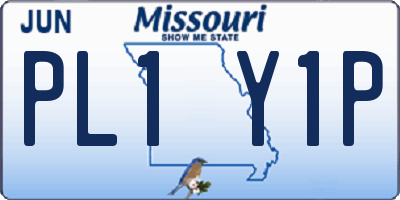 MO license plate PL1Y1P