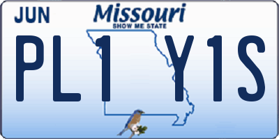 MO license plate PL1Y1S