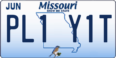 MO license plate PL1Y1T
