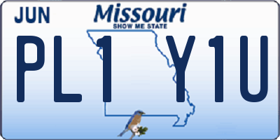 MO license plate PL1Y1U