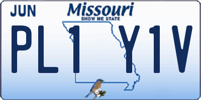 MO license plate PL1Y1V