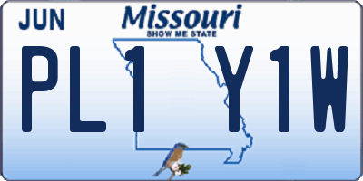 MO license plate PL1Y1W