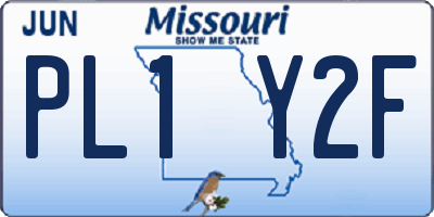 MO license plate PL1Y2F
