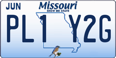 MO license plate PL1Y2G