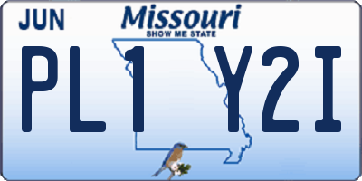 MO license plate PL1Y2I