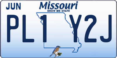MO license plate PL1Y2J