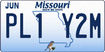 MO license plate PL1Y2M