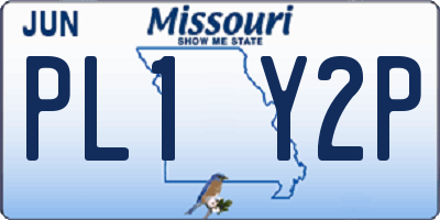 MO license plate PL1Y2P