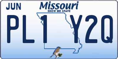 MO license plate PL1Y2Q
