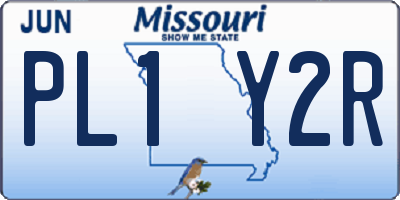 MO license plate PL1Y2R