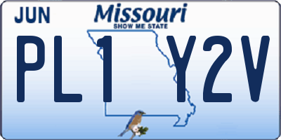 MO license plate PL1Y2V
