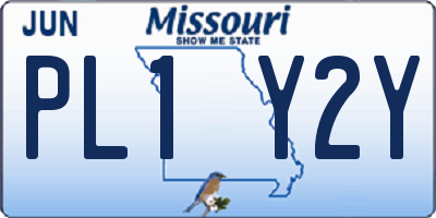 MO license plate PL1Y2Y