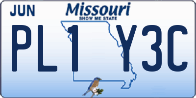 MO license plate PL1Y3C