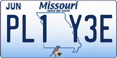 MO license plate PL1Y3E