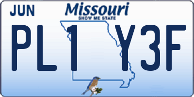 MO license plate PL1Y3F