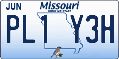 MO license plate PL1Y3H