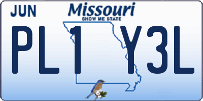 MO license plate PL1Y3L