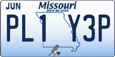MO license plate PL1Y3P