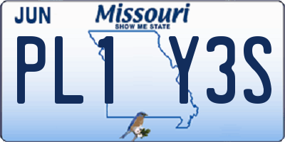 MO license plate PL1Y3S