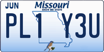 MO license plate PL1Y3U