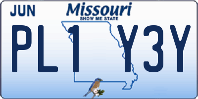 MO license plate PL1Y3Y