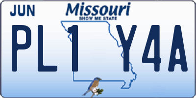 MO license plate PL1Y4A