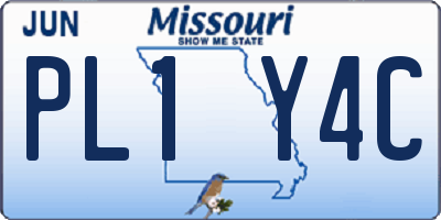 MO license plate PL1Y4C
