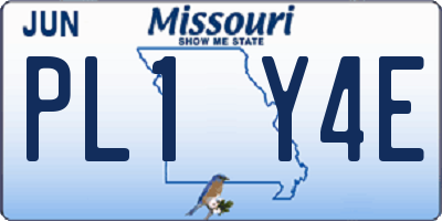 MO license plate PL1Y4E