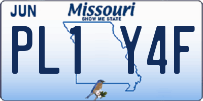 MO license plate PL1Y4F