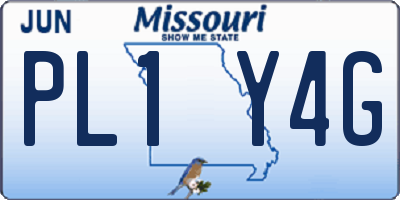 MO license plate PL1Y4G