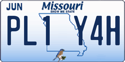 MO license plate PL1Y4H