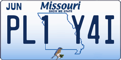 MO license plate PL1Y4I