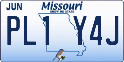 MO license plate PL1Y4J