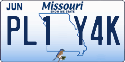 MO license plate PL1Y4K