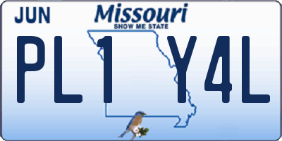 MO license plate PL1Y4L