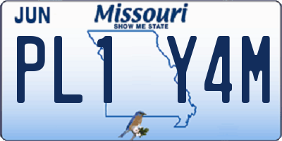 MO license plate PL1Y4M