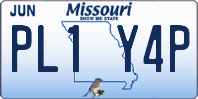 MO license plate PL1Y4P