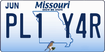 MO license plate PL1Y4R