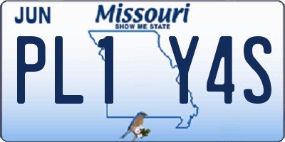 MO license plate PL1Y4S