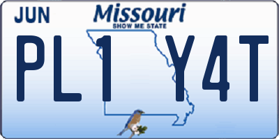 MO license plate PL1Y4T
