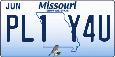 MO license plate PL1Y4U