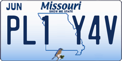 MO license plate PL1Y4V
