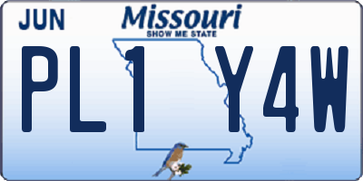 MO license plate PL1Y4W