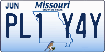 MO license plate PL1Y4Y