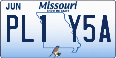 MO license plate PL1Y5A