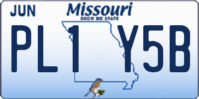 MO license plate PL1Y5B