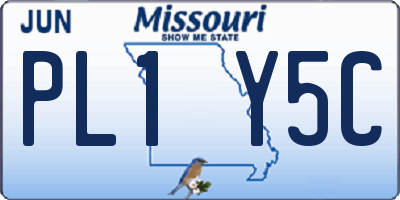 MO license plate PL1Y5C