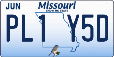 MO license plate PL1Y5D
