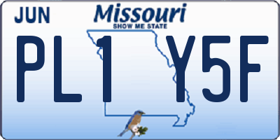 MO license plate PL1Y5F